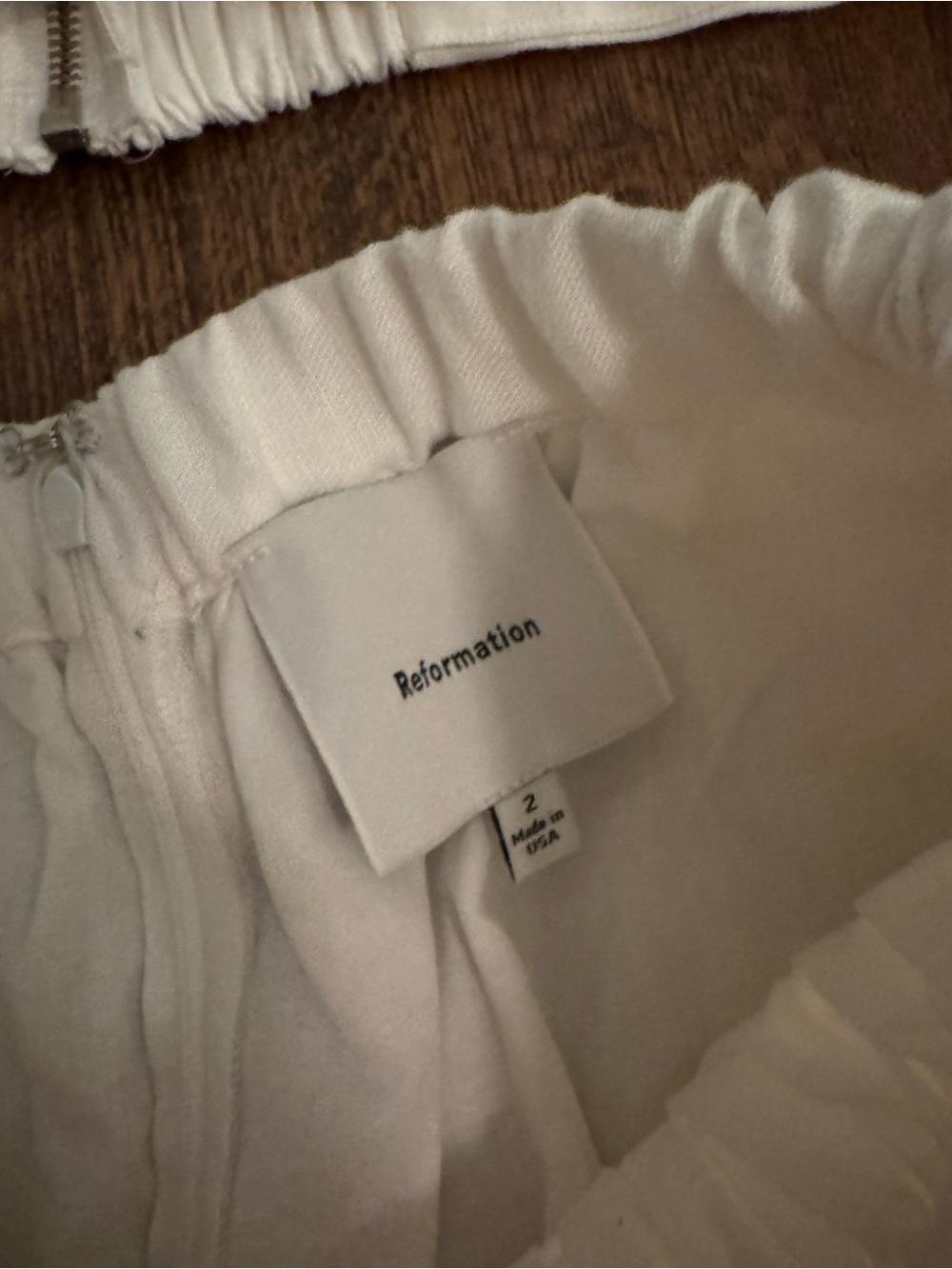 Reformation Shannon Linen Two Piece Ivory - Size 2 - Picture 8 of 11